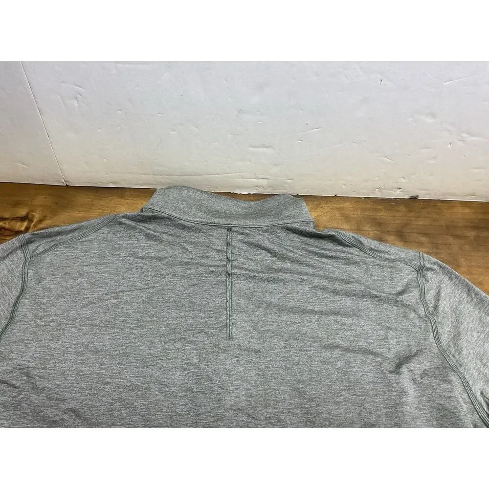 Lululemon Soft Jersey Half Zip Mens Large Heathered Slate Brown Army Green